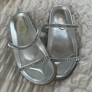 Milani Silver Sandals with Rhinestone Accents